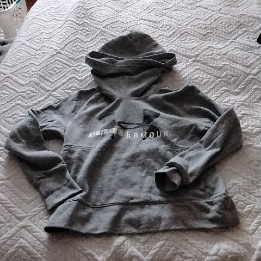 Under Armour Women's Charcoal Gray Hooded Sweatshirt with Logo